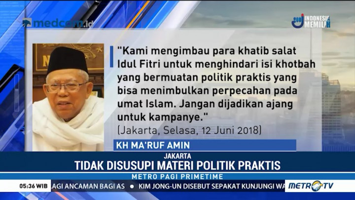 MUI Imbau Materi Khotbah Idulfitri Tidak Disusupi Pesan Politik Praktis