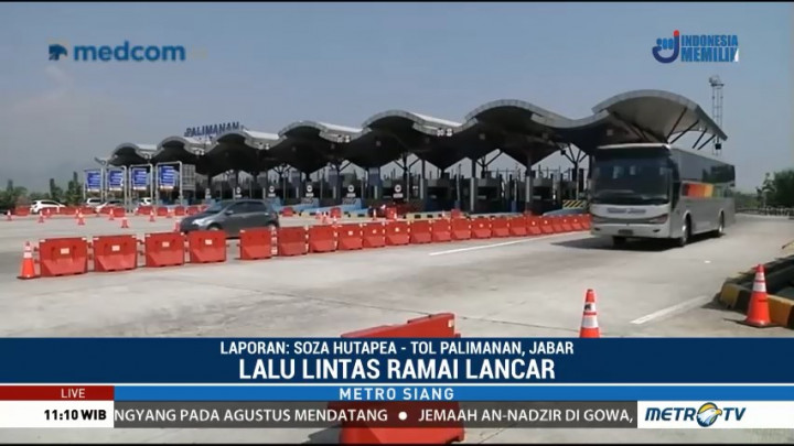 Arus Kendaraan di Gerbang Tol Palimanan Ramai Lancar