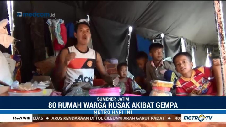 Korban Gempa Sumenep Rayakan Idulfitri di Pengungsian