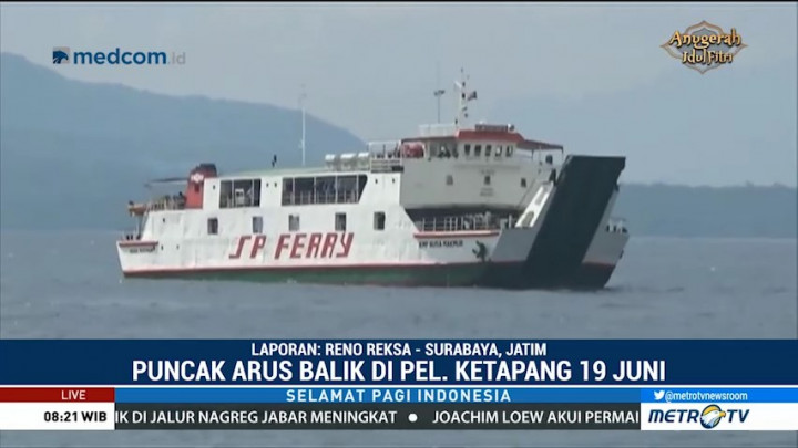 Puncak Arus Balik di Pelabuhan Ketapang Diprediksi Besok