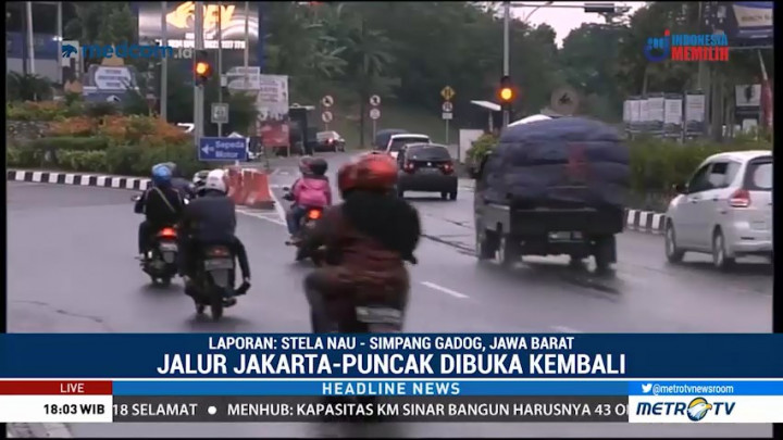 Jalur Jakarta Menuju Puncak Kembali Dibuka
