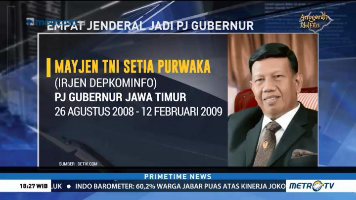 Jejak Jenderal Jadi Pj Gubernur