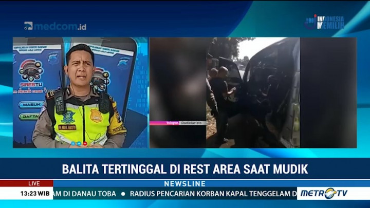 Balita Tertinggal di Rest Area saat Mudik