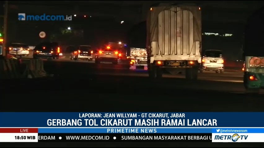 Arus Lalin di GT Cikarang Utama Ramai Lancar