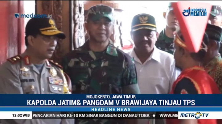 Kapolda Jatim Tinjau Sejumlah TPS di Mojokerto