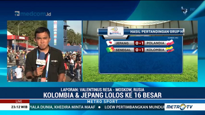 Kolombia dan Jepang Lolos ke Babak 16 Besar