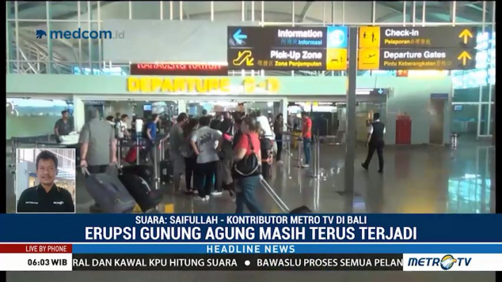 Bandara I Gusti Ngurah Rai Ditutup Imbas Erupsi Gunung Agung
