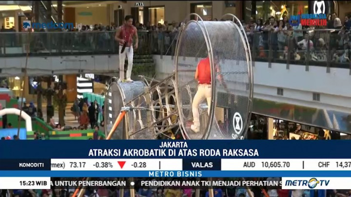 Atraksi Sirkus Pukau Pengunjung Pusat Perbelanjaan
