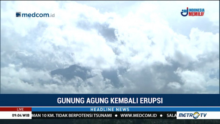 Gunung Agung Erupsi Lagi, Semburkan Abu hingga 2.000 Meter