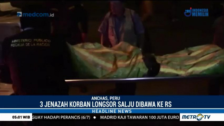 Tiga Korban Salju Longsor di Peru Dibawa ke RS