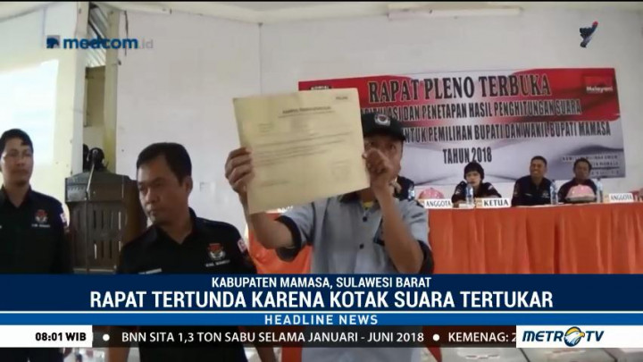 Rapat Pleno KPU Mamasa Sempat Tertunda Akibat Kotak Suara Tertukar