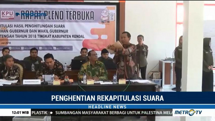 Panwaslu Kendal Tunda Rekapitulasi Suara Pilgub Jateng