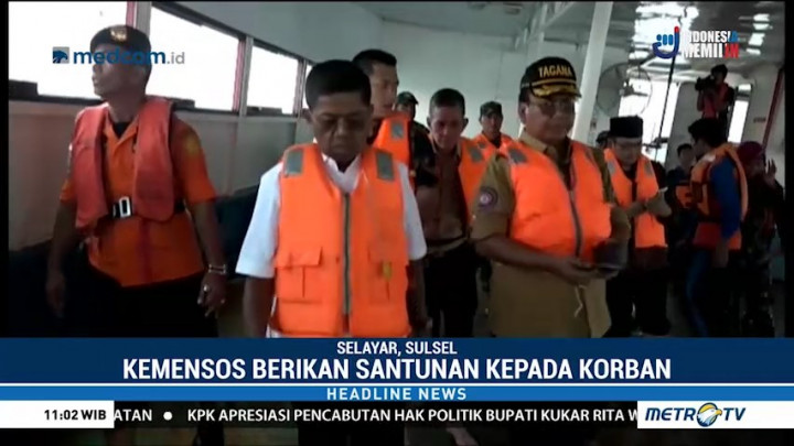 Mensos Kunjungi Lokasi Kandasnya KM Lestari Maju
