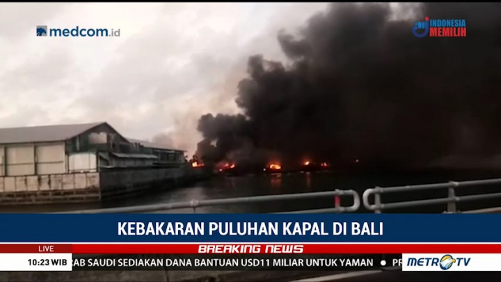 Puluhan Kapal Nelayan di Bali Terbakar
