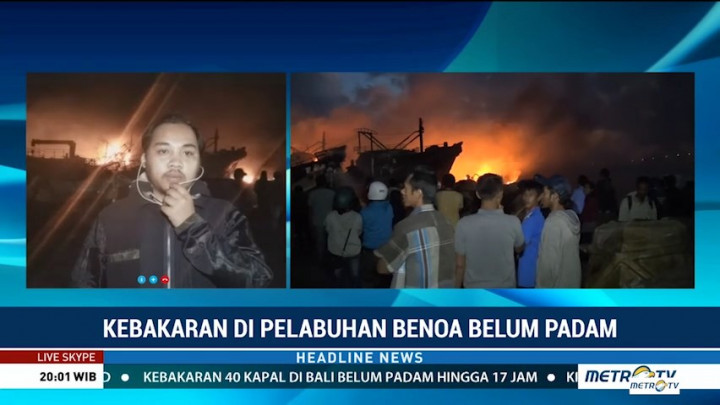Kebakaran Kapal di Pelabuhan Benoa Belum Bisa Dipadamkan