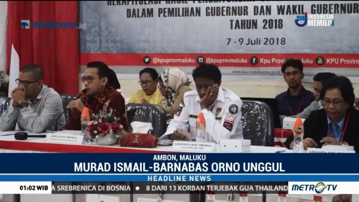 Rekapitulasi KPU Maluku, Murad-Barnabas Unggul