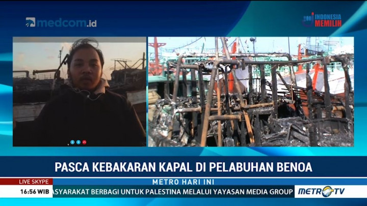 Petugas Lakukan Pendinginan Kebakaran di Pelabuhan Benoa