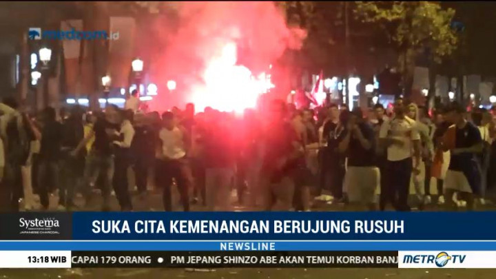 Kota Paris Rusuh Setelah Prancis Kalahkan Belgia