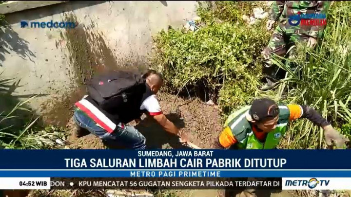 Satgas Citarum Harum Tutup Tiga Saluran Limbah Cair Pabrik