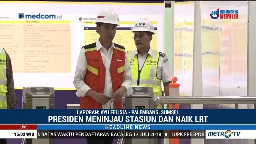 Jokowi Tinjau Stasiun LRT Palembang