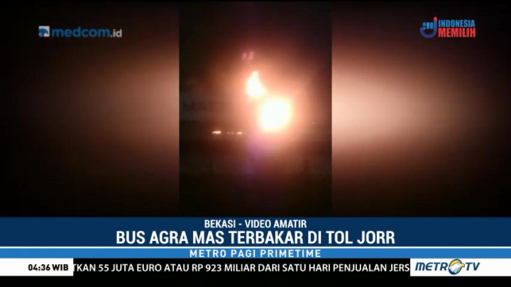Bus Antar Kota Terbakar di Tol JORR