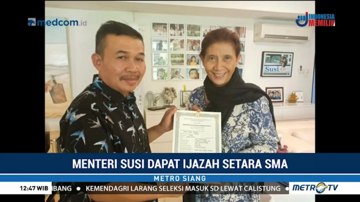 Menteri Susi Dapat Ijazah Setara SMA