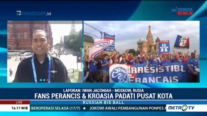 Suporter Prancis dan Kroasia Padati Moskow