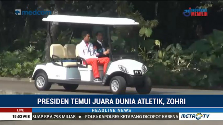 Jokowi Ajak Zohri Keliling Istana Bogor