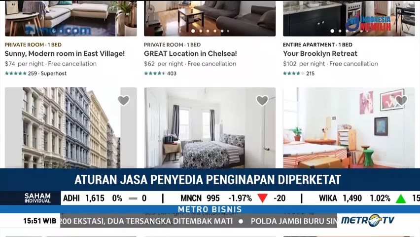 Aturan Jasa Penyedia Penginapan di New York Diperketat