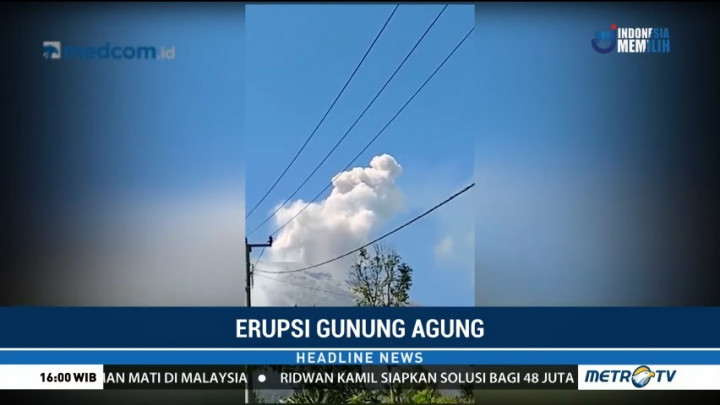 Gunung Agung kembali Erupsi Siang Ini