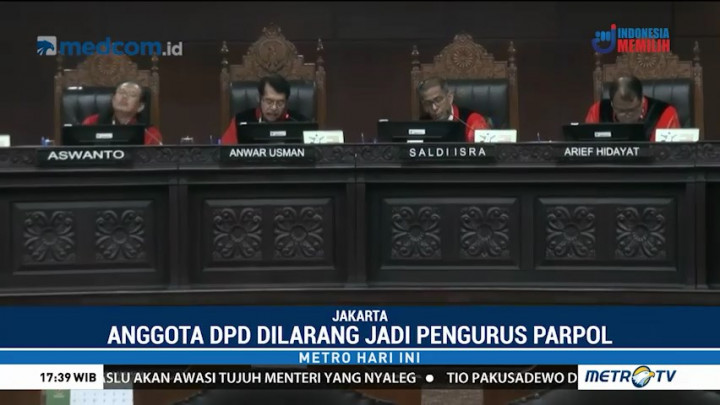 MK Putuskan Larangan Anggota DPD Jadi Pengurus Parpol