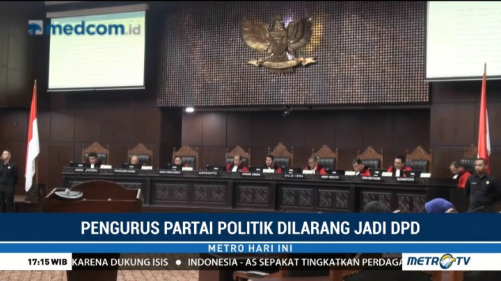 Polemik Pengurus Parpol Dilarang Jadi DPD