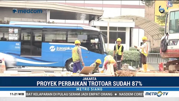 Pengerjaan Trotoar Sudirman-Thamrin Sudah 87 Persen