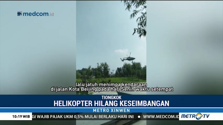 Helikopter Jatuh di Beijing, 4 Orang Terluka