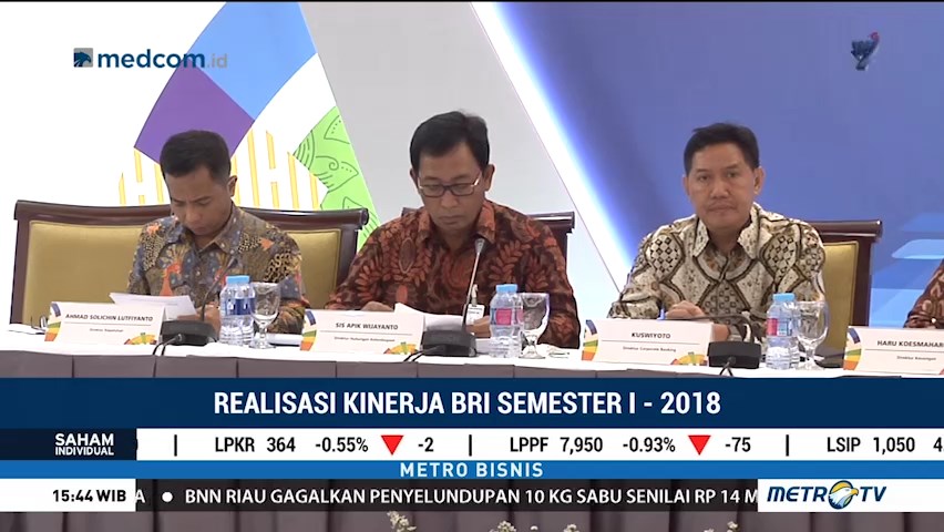 BRI Cetak Laba Bersih Rp14,9 T di Semester I - 2018