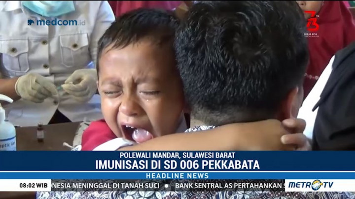 Ratusan Siswa di Polewali Mandar Disuntik Vaksin Campak dan Rubella