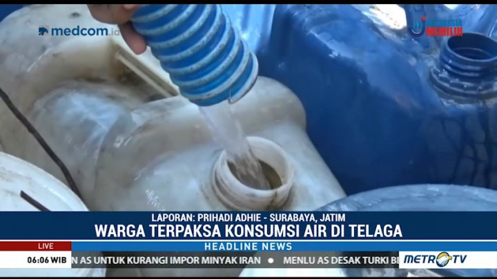 Kekeringan, Polres Lamongan Terjunkan Empat Truk Air Bersih