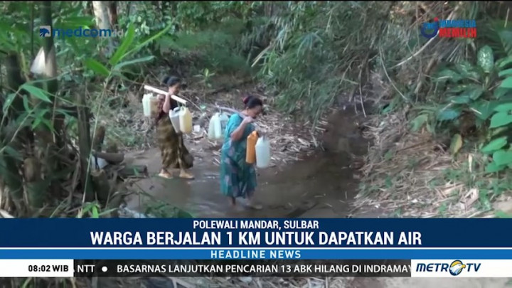 Warga Polewali Mandar Terpaksa Berjalan 1 Km Demi Air