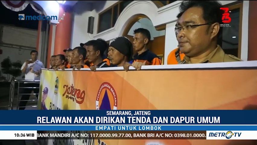 20 Relawan BPBD Jateng Dikirim ke Lombok