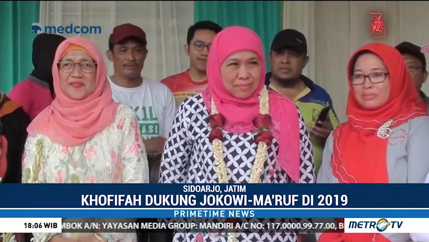 Khofifah Dukung Jokowi-Ma'ruf di Pilpres 2019