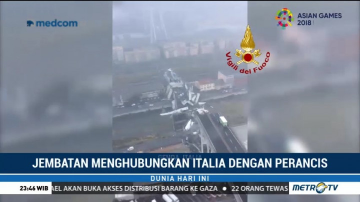 22 Orang Tewas Akibat Jembatan Roboh di Italia
