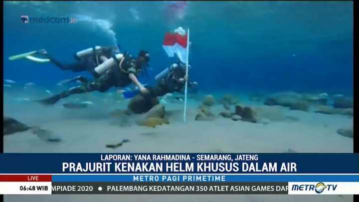 HUT ke-73 RI, TNI Kodim 0723 Gelar Upacara Bendera di Bawah Air