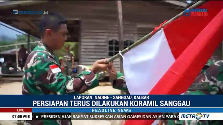 Koramil Sanggau Gelar Upacara 17 Agustus di Lintas Batas RI-Malaysia