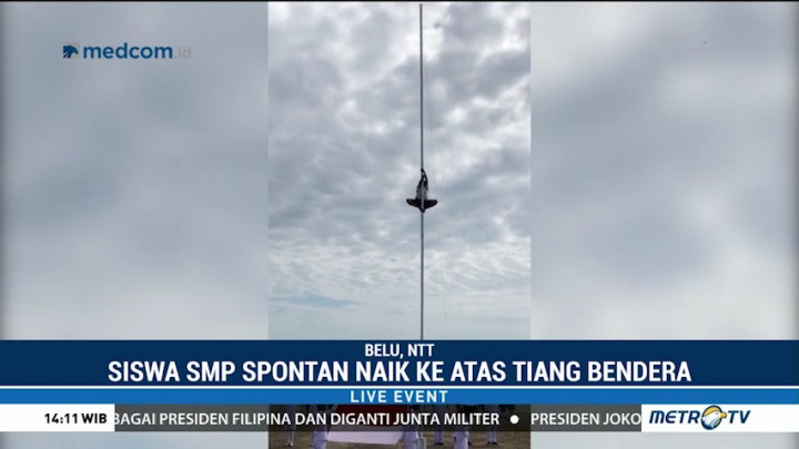 Video Bocah SMP di Perbatasan RI-Timor Leste Panjat Tiang Demi Kibarkan Merah Putih
