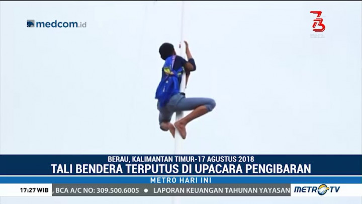 Momen Siswa Panjat Tiang Bendera Juga Terjadi di Berau