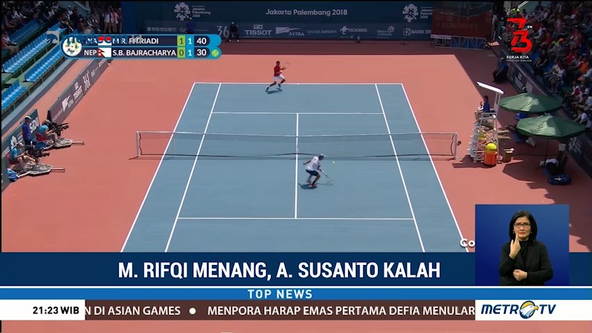 Petenis Rifqi Melaju ke Putaran Dua