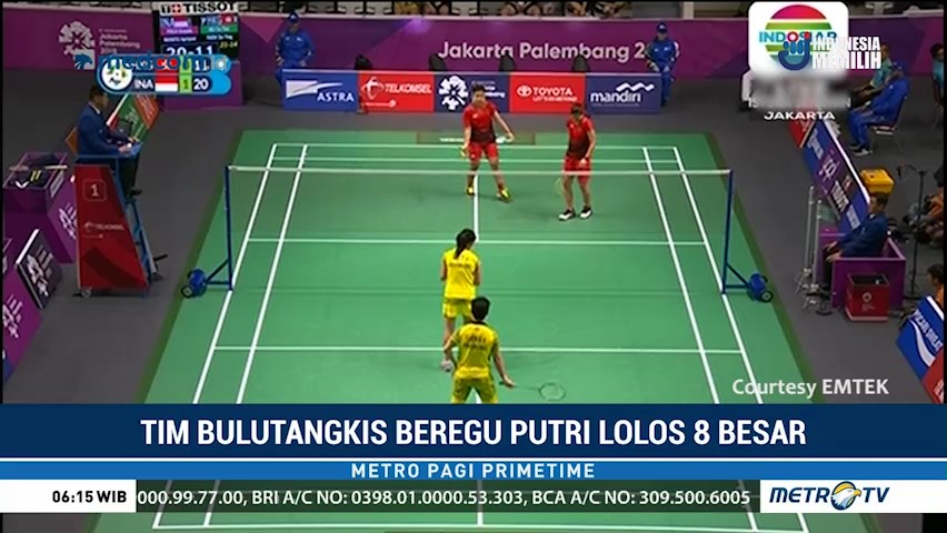 Tim Putri Bulu Tangkis Indonesia ke Perempat Final