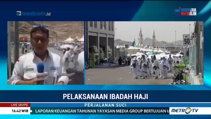 Jemaah Haji Indonesia Berdatangan ke Mina