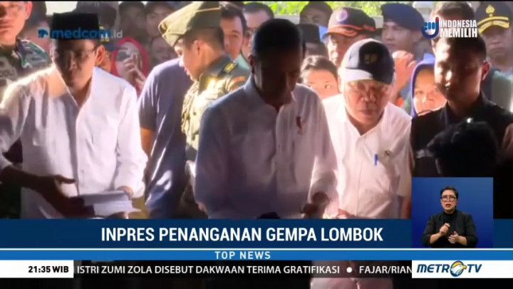  Jokowi Teken Inpres Gempa Lombok