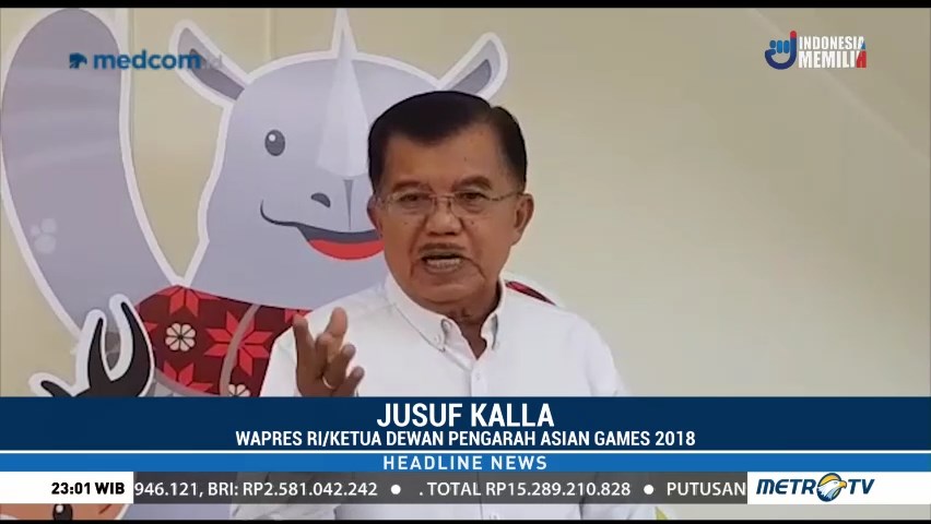 JK Pastikan Asian Games 2018 Berjalan Lancar